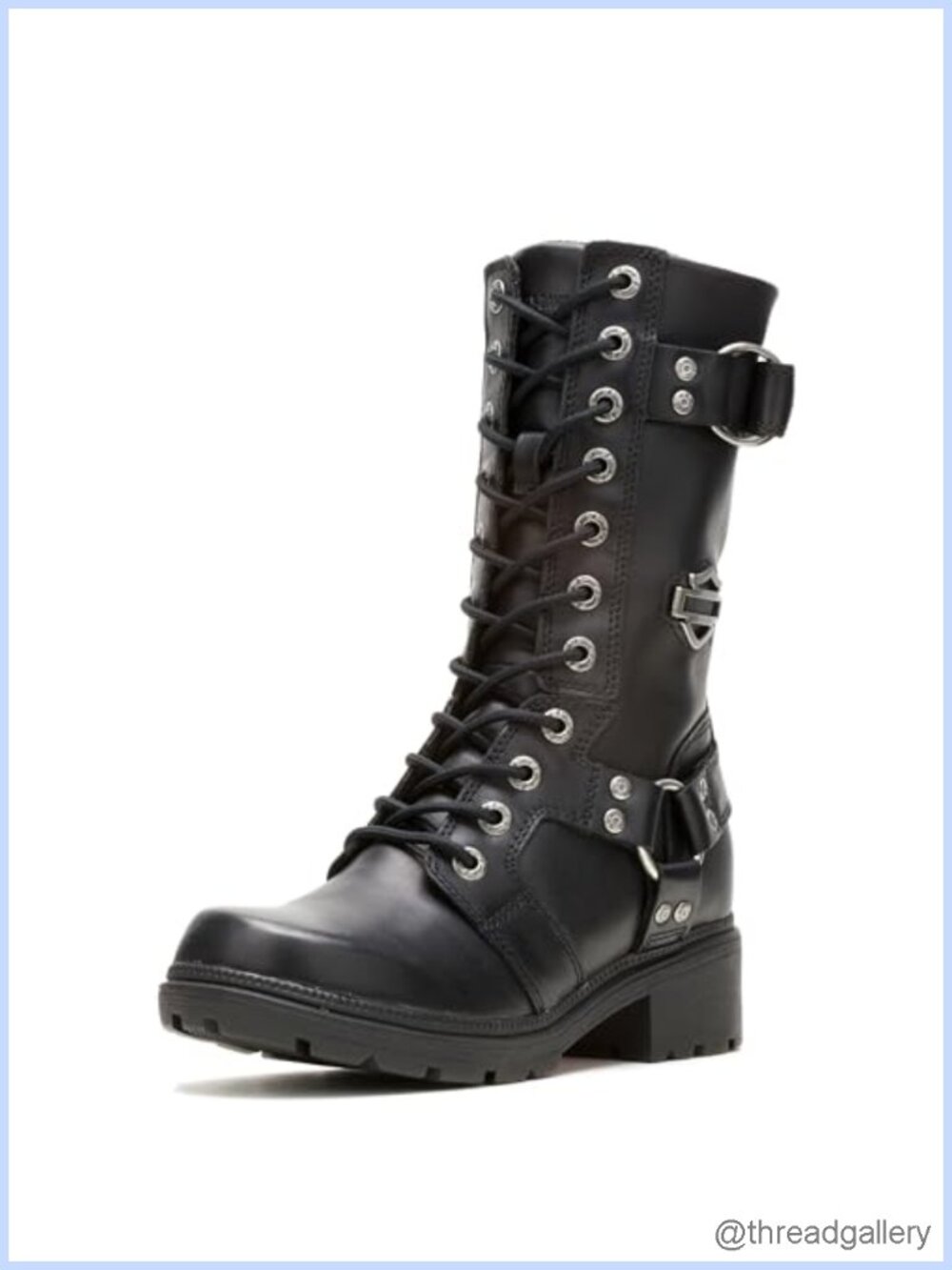 Harley-Davidson Eda Leather Motorcycle Boots Mid-Calf Zip Moto